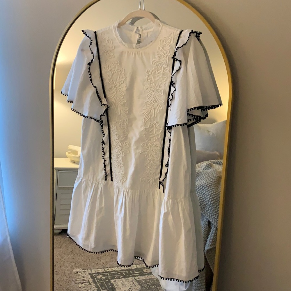 Anthropologie embroidered mini dress